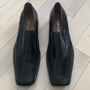 Giraldi Men's Leather Slip-on Square Toe Loafer Casual Shoes Black Size 12M